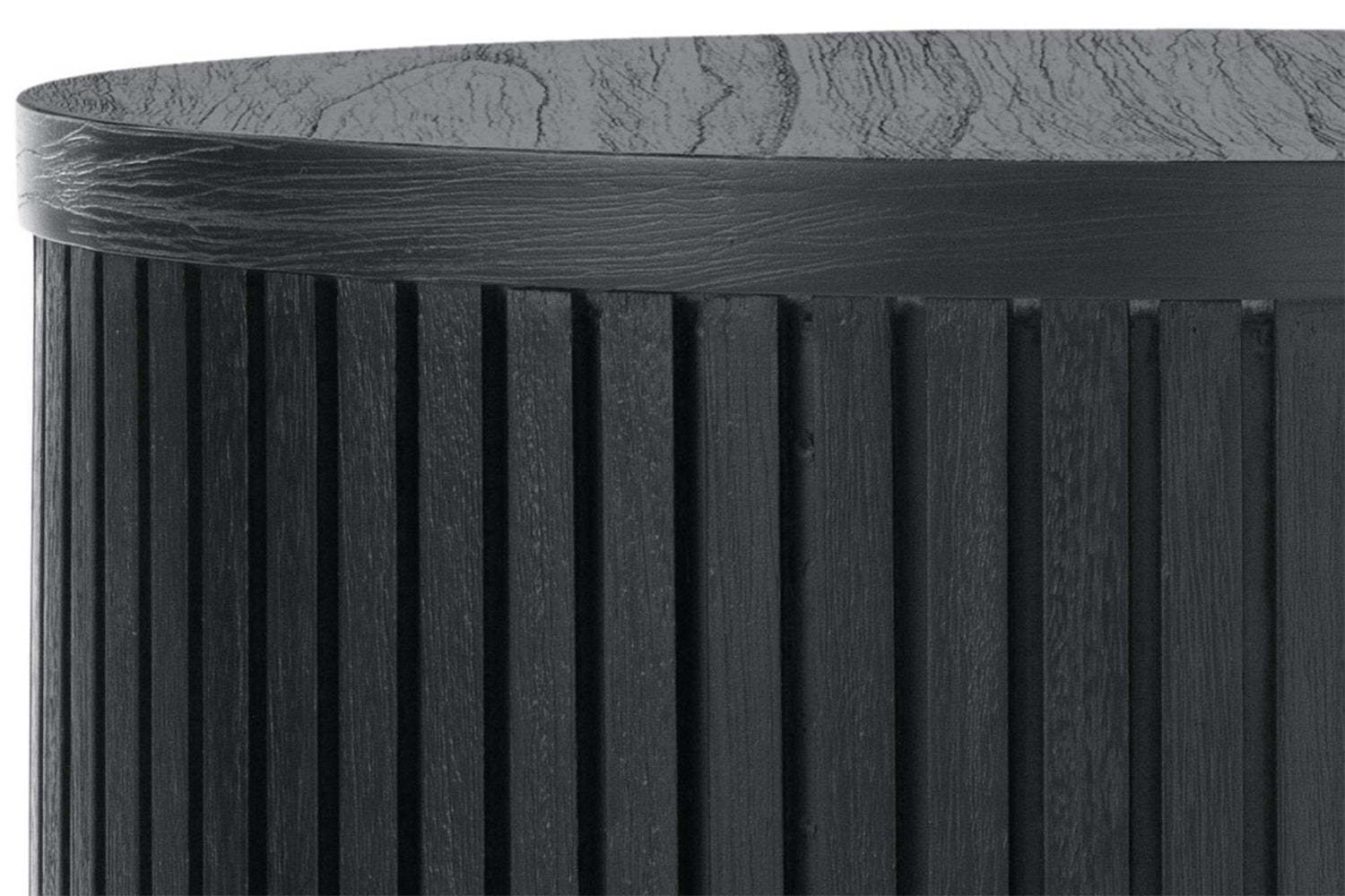 Teca Round Bedside Table | Matt Black-2