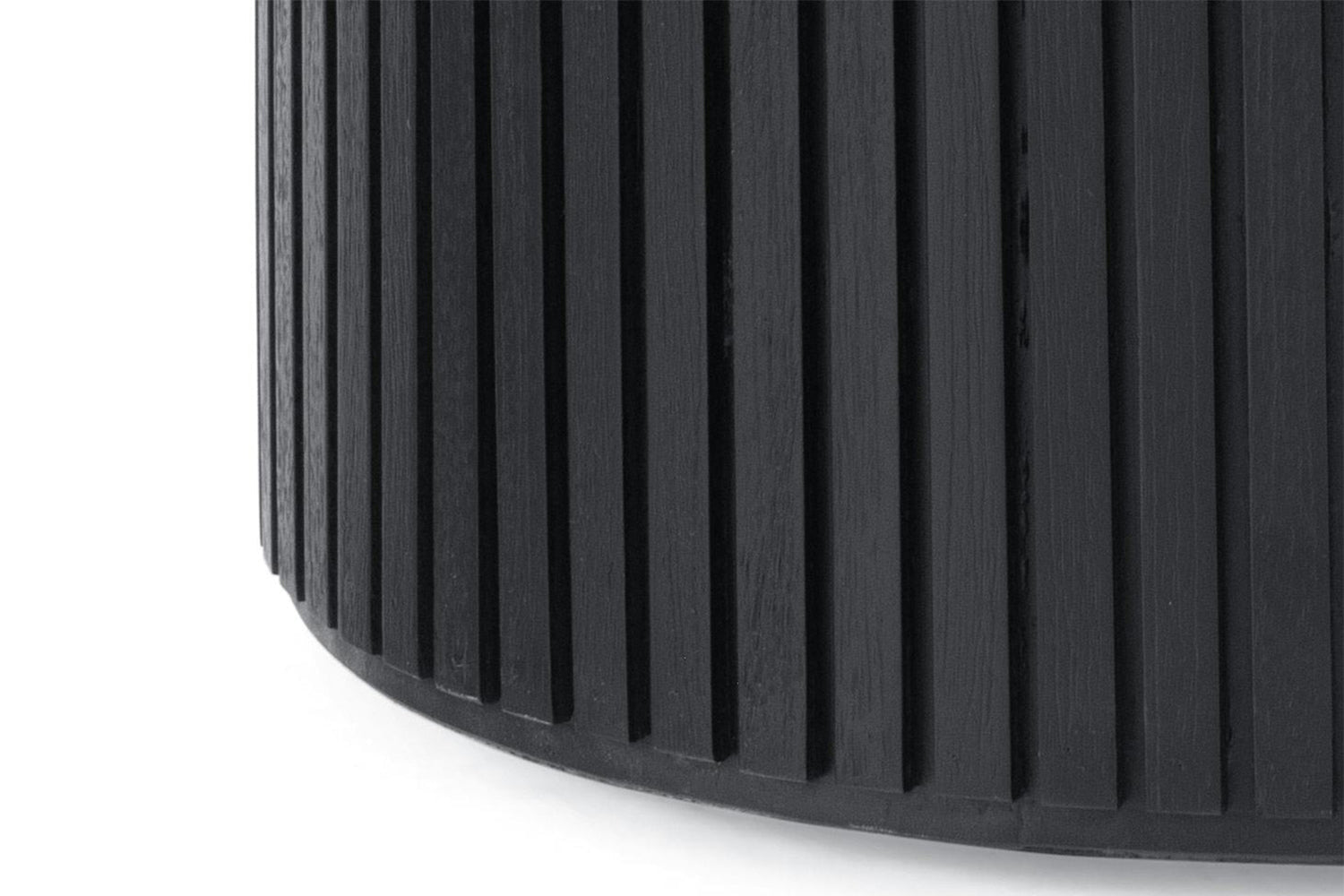 Teca Round Bedside Table | Matt Black-4