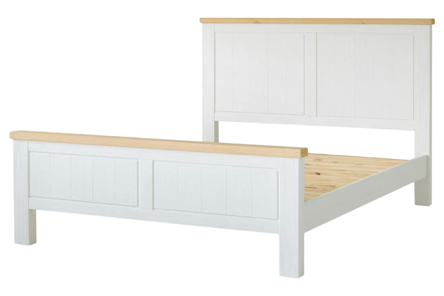 Cotswold Bed Frame | Double | 4ft6 | White/Natural-5