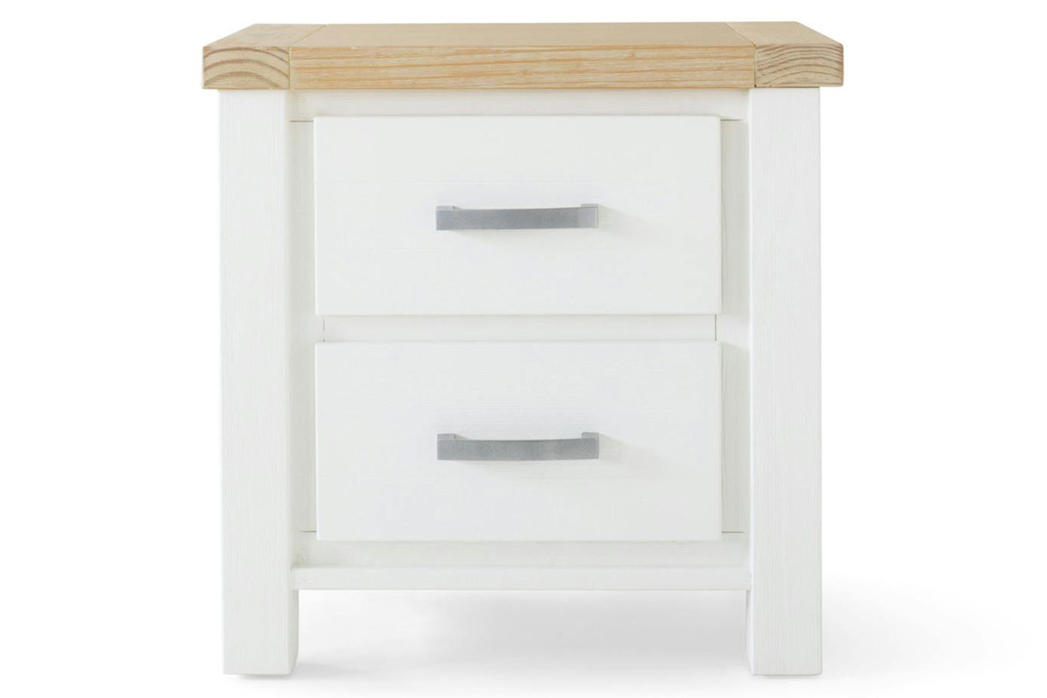 Cotswold Bedside Locker | 2 Drawer | White/Natural