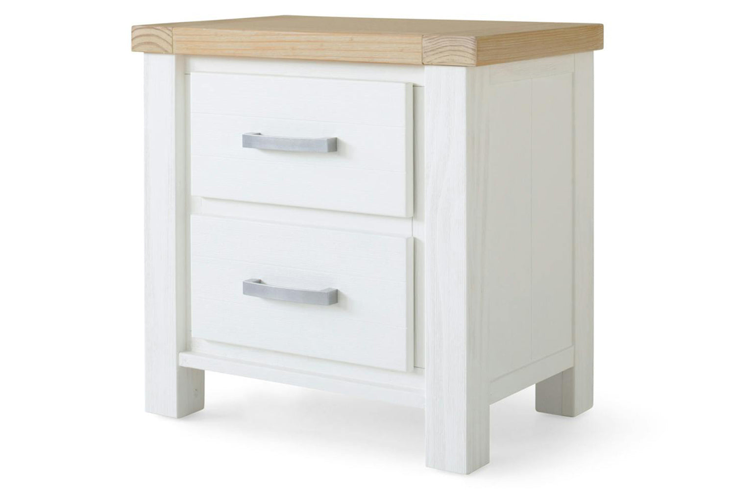 Cotswold Bedside Locker | 2 Drawer | White/Natural-4