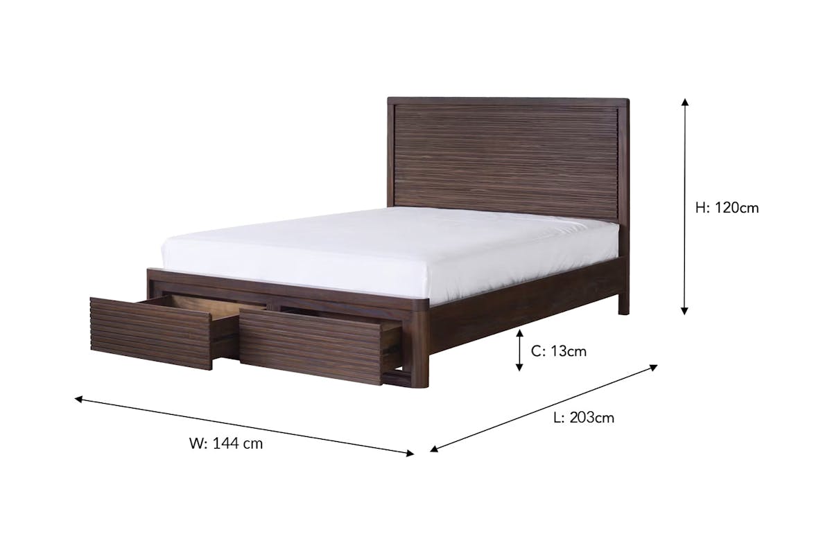 Brunswick Storage Bed Frame | Double | 4ft6 | Deep Brown-3