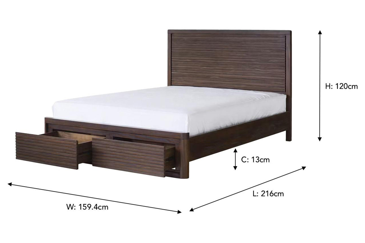Brunswick Storage Bed Frame | King | 5ft | Deep Brown-3