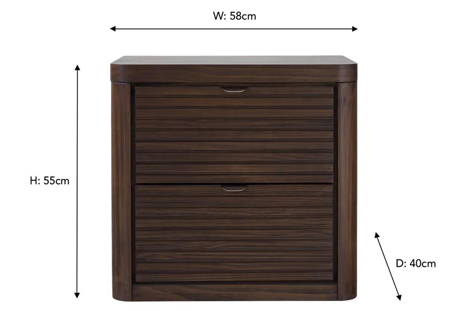 Brunswick Bedside Locker | 2 Drawer | Deep Brown-3