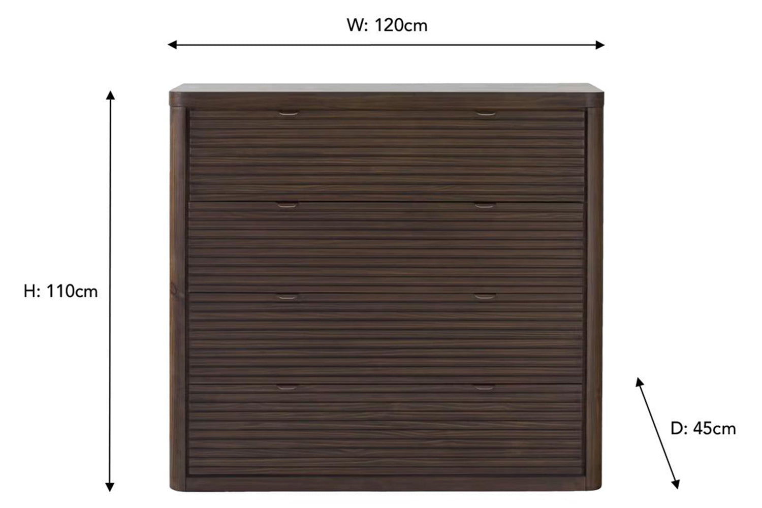 Brunswick Chest Of Drawer | 4 Drawer | Deep Brown-3