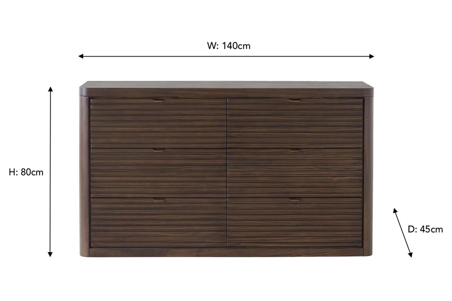 Brunswick Dresser | 6 Drawer | Deep Brown-3