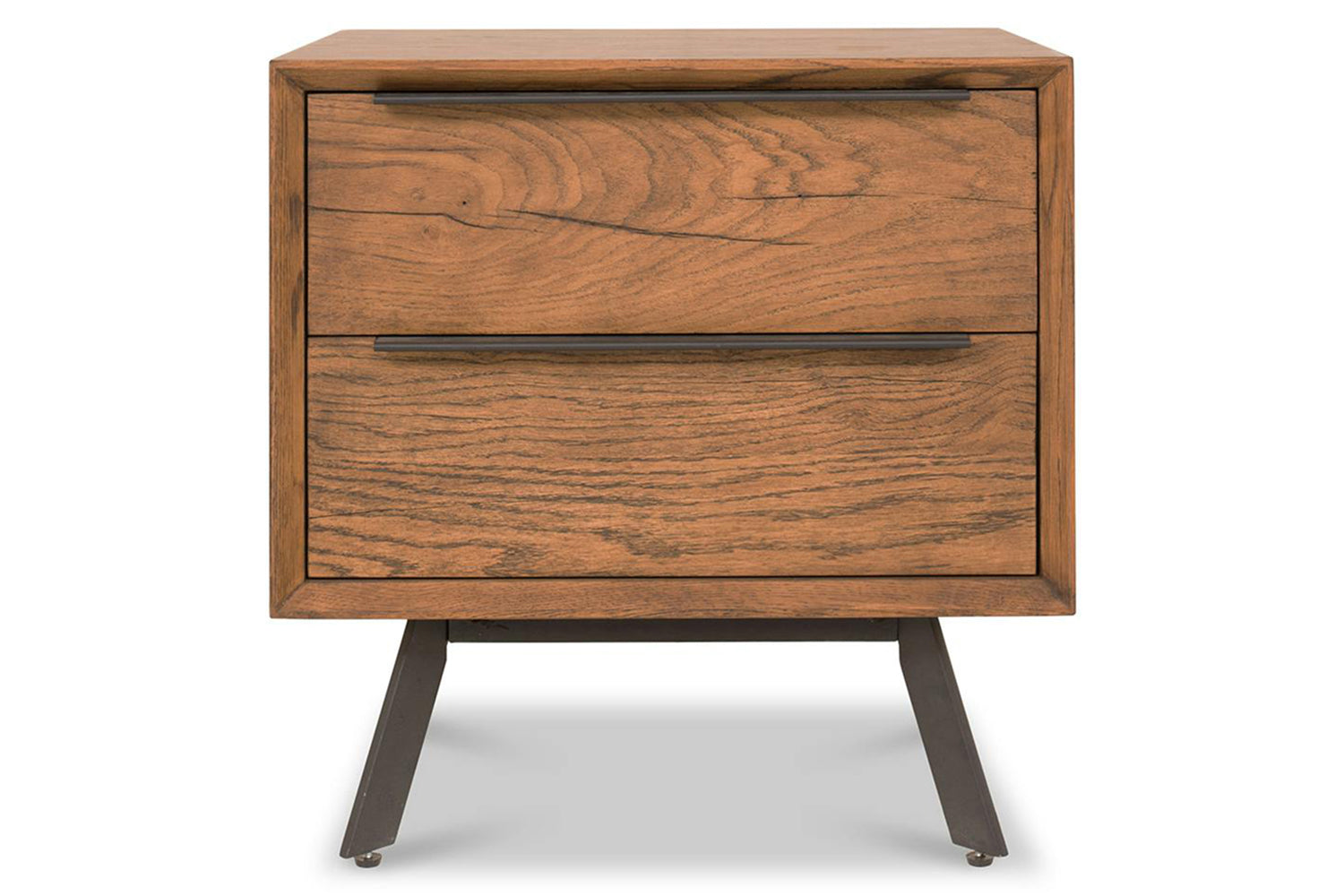 Hamilton Bedside Table | 2 Drawer | Aged Oak Veneer