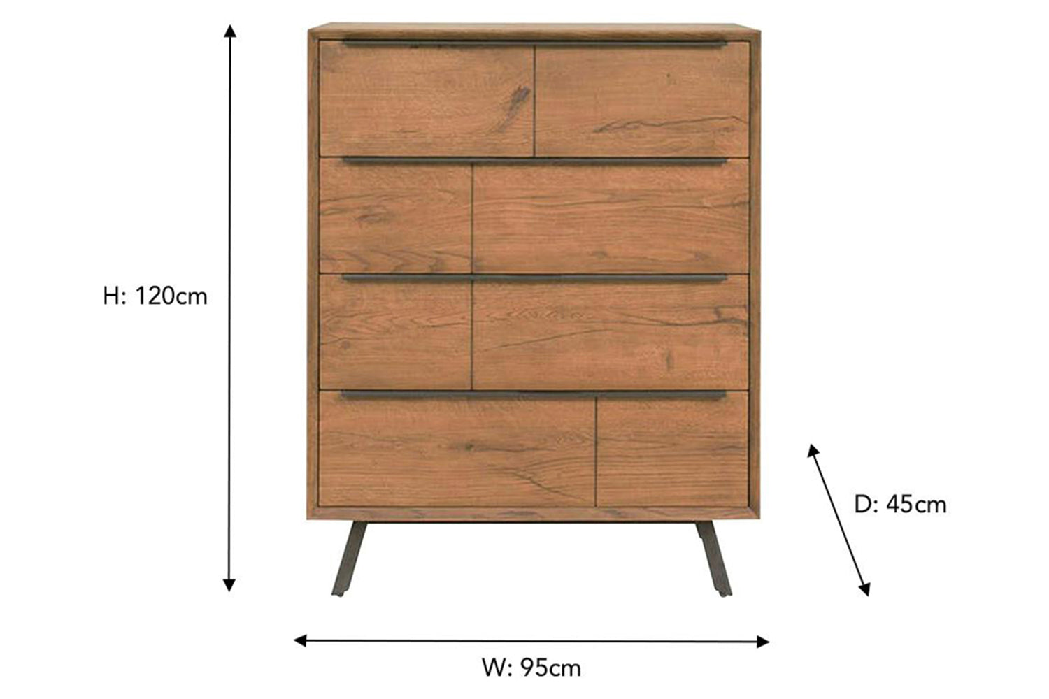 Hamilton Chest Of Drawer | 4 Drawer | Aged Oak Veneer-3