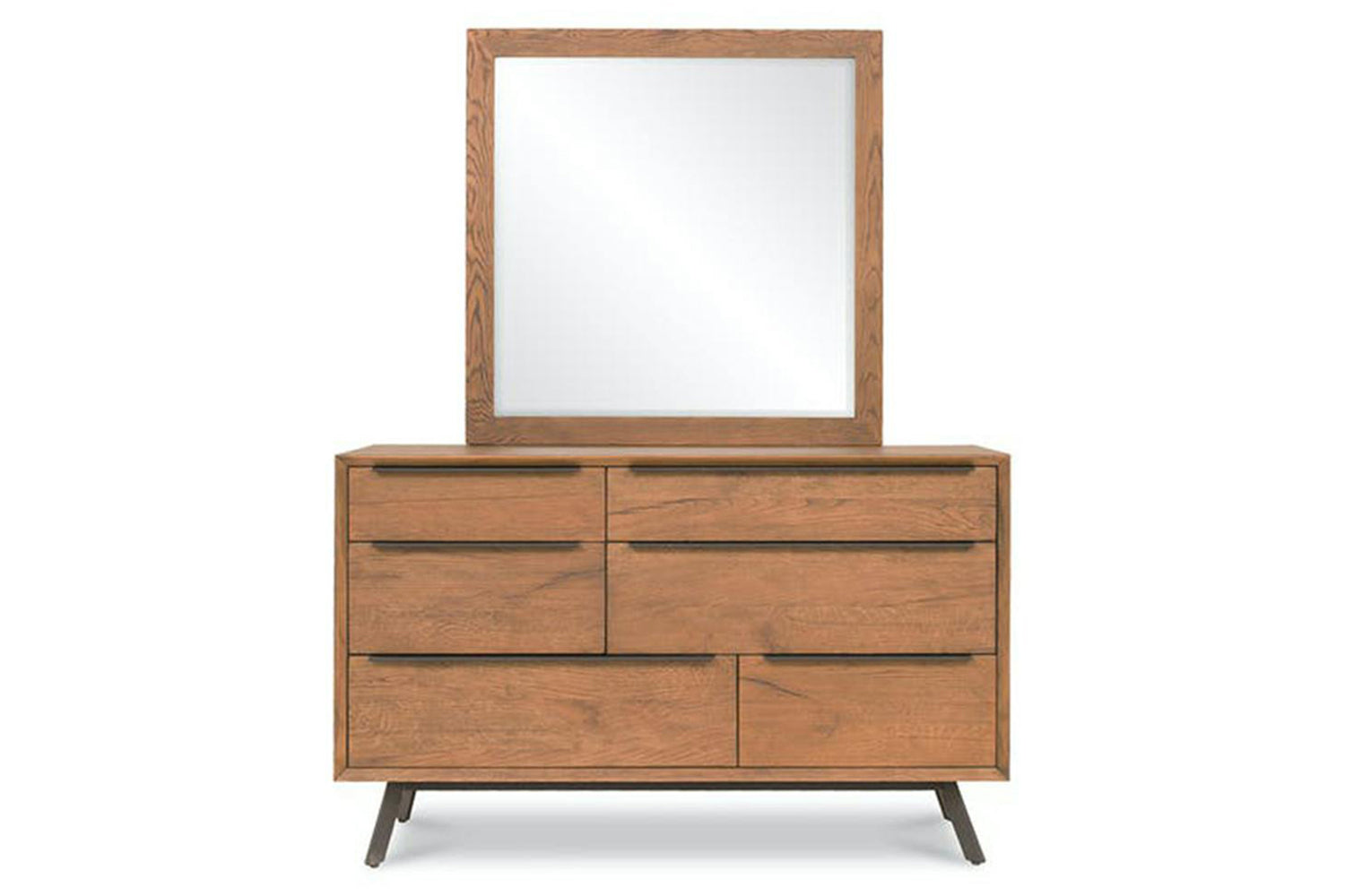 Hamilton Dresser Mirror | Aged Oak Veneer | 90 x 90 cm-2