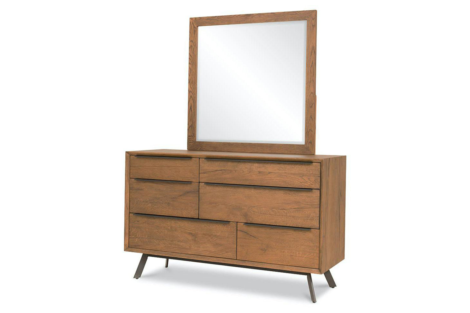 Hamilton Dresser Mirror | Aged Oak Veneer | 90 x 90 cm-3