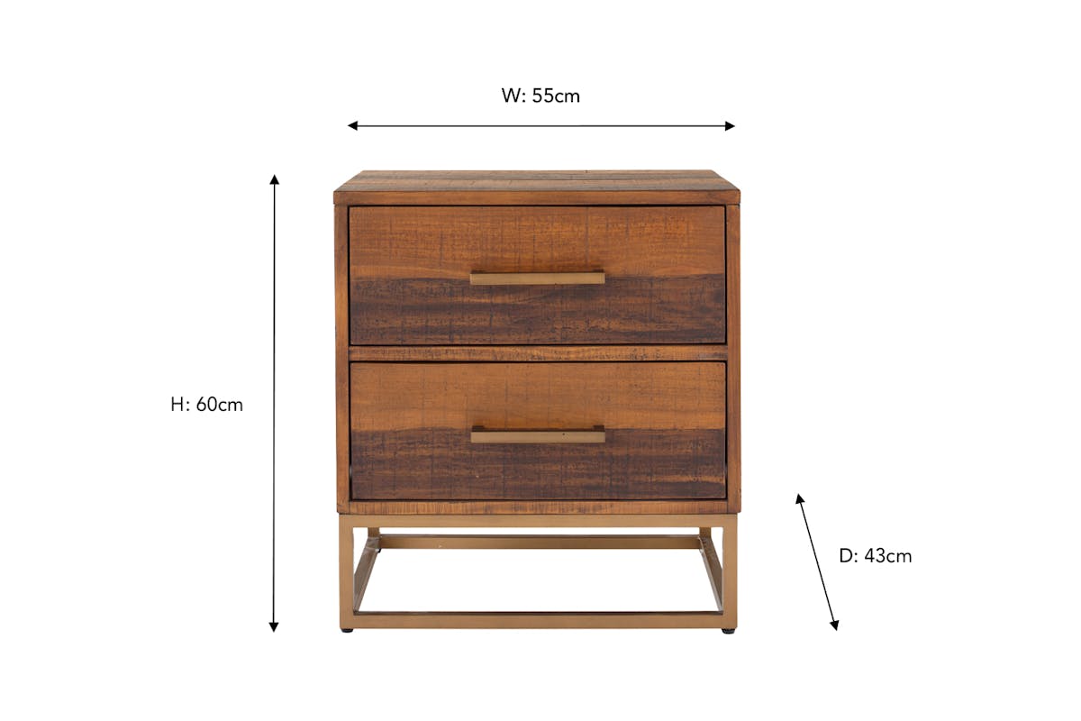 Retreat Bedside Locker | 2 Drawer | Walnut Effect-3