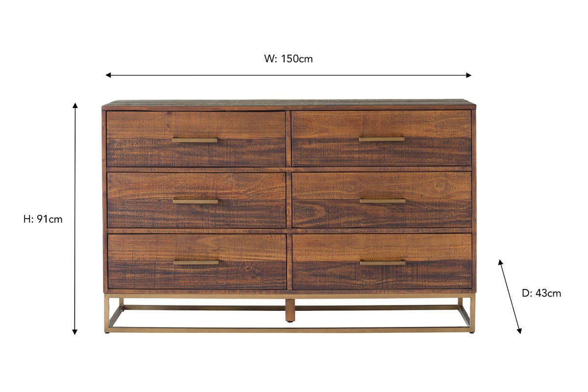 Retreat Dresser | 6 Drawer | Walnut Effect-3