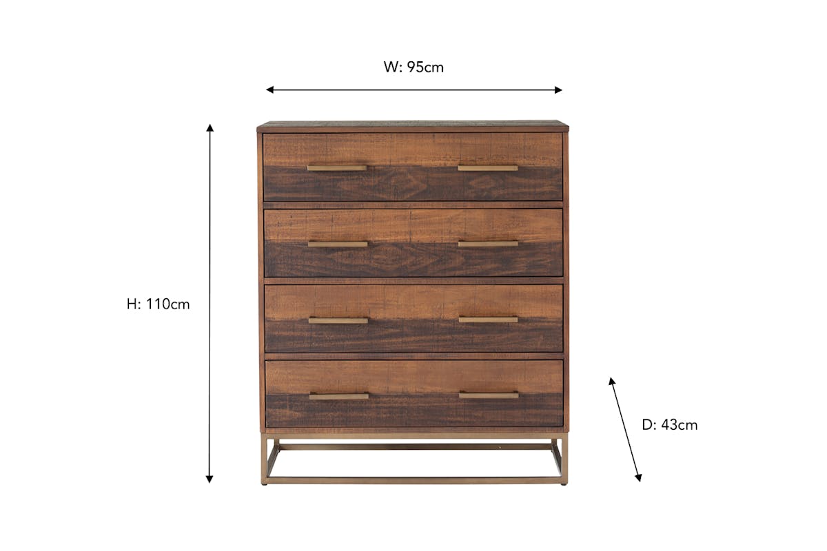 Retreat Chest of Drawer | 4 Drawer | Walnut Effect-3