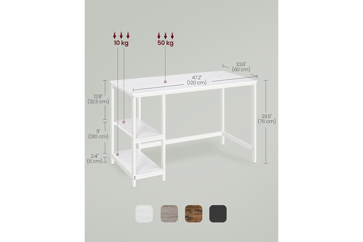 Vasagle Computer Desk | Maple White-6