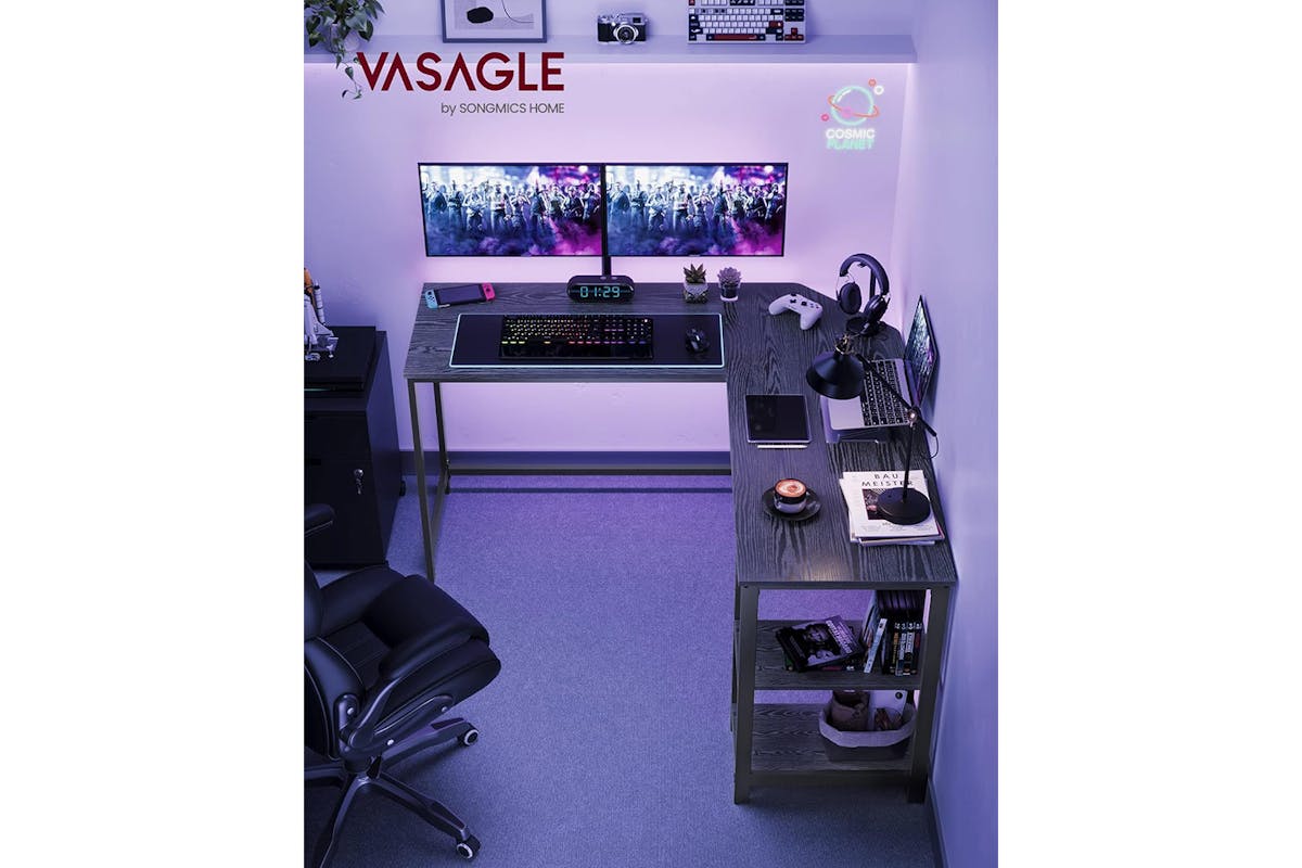 Vasagle L-Shaped Computer Desk | Black-2