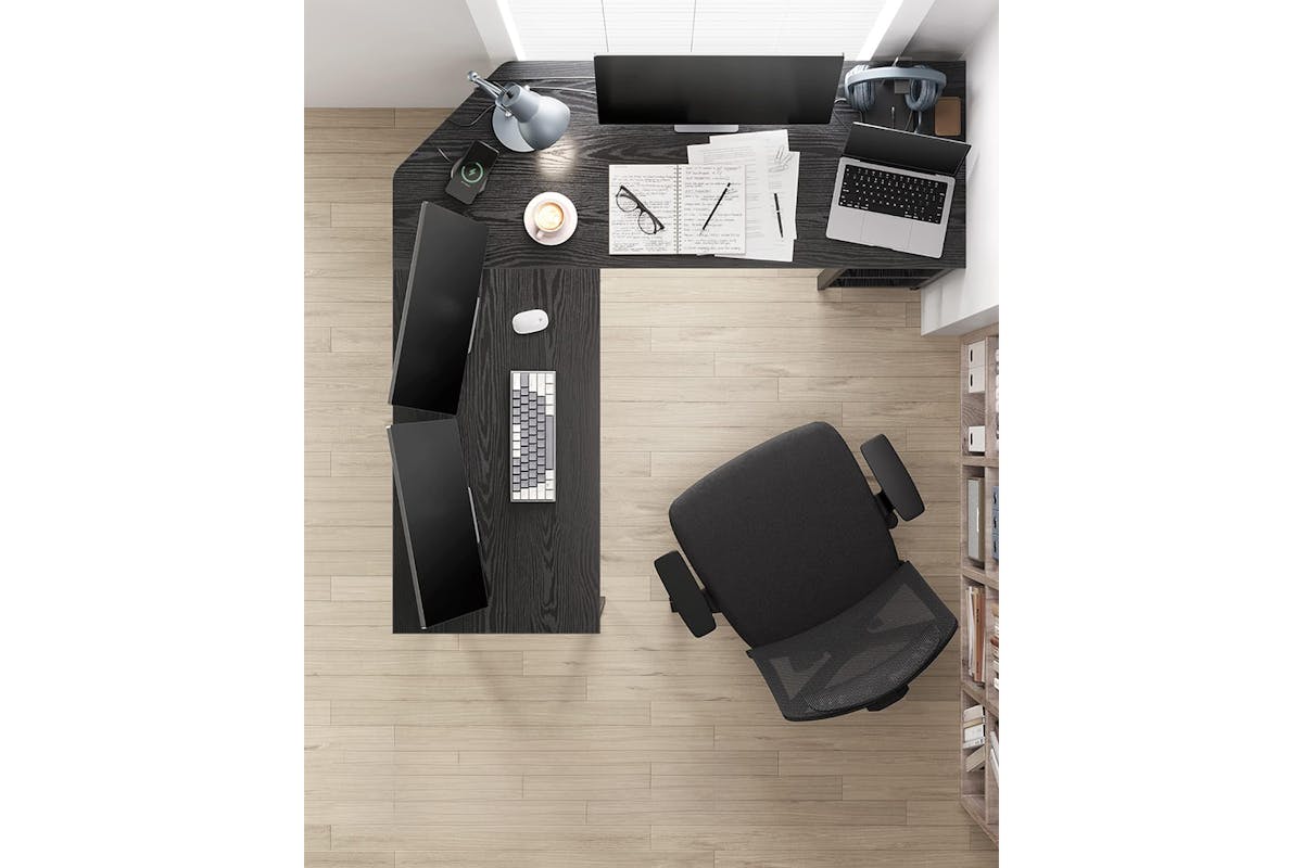 Vasagle L-Shaped Computer Desk | Black-4
