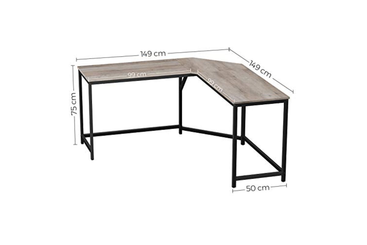 Vasagle L-Shaped Computer Desk | Greige/Black-7