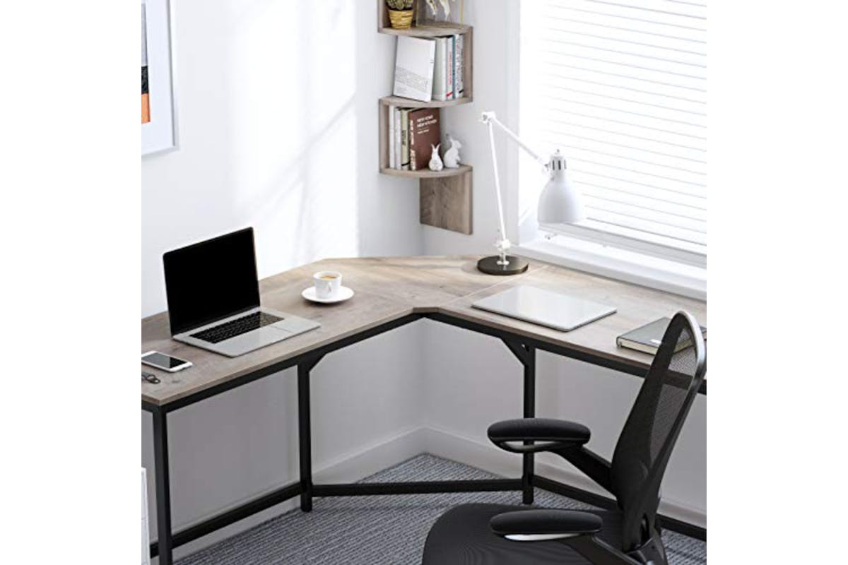 Vasagle L-Shaped Computer Desk | Greige/Black-5