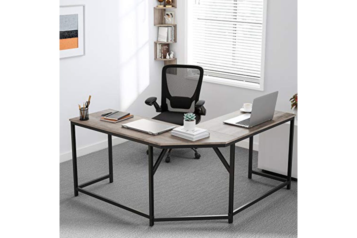 Vasagle L-Shaped Computer Desk | Greige/Black-6