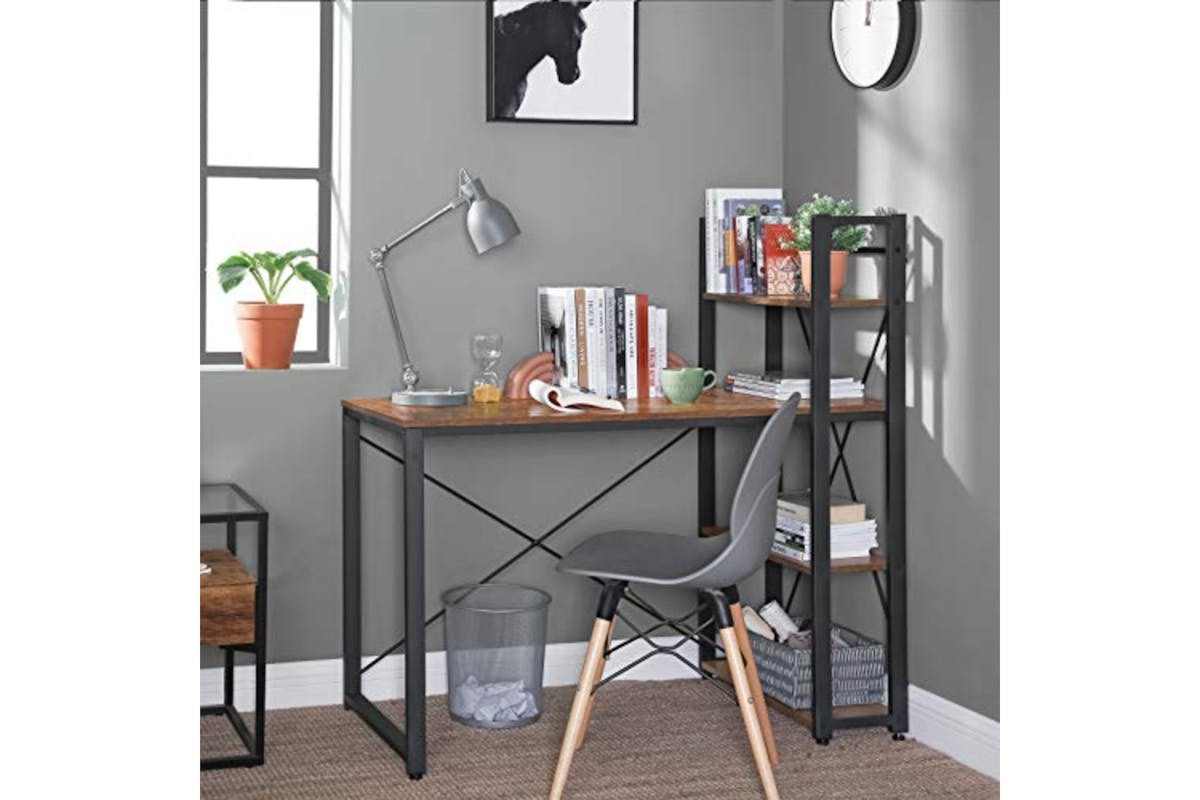 Vasagle Computer Desk | 120cm | Vintage Brown/Black-6