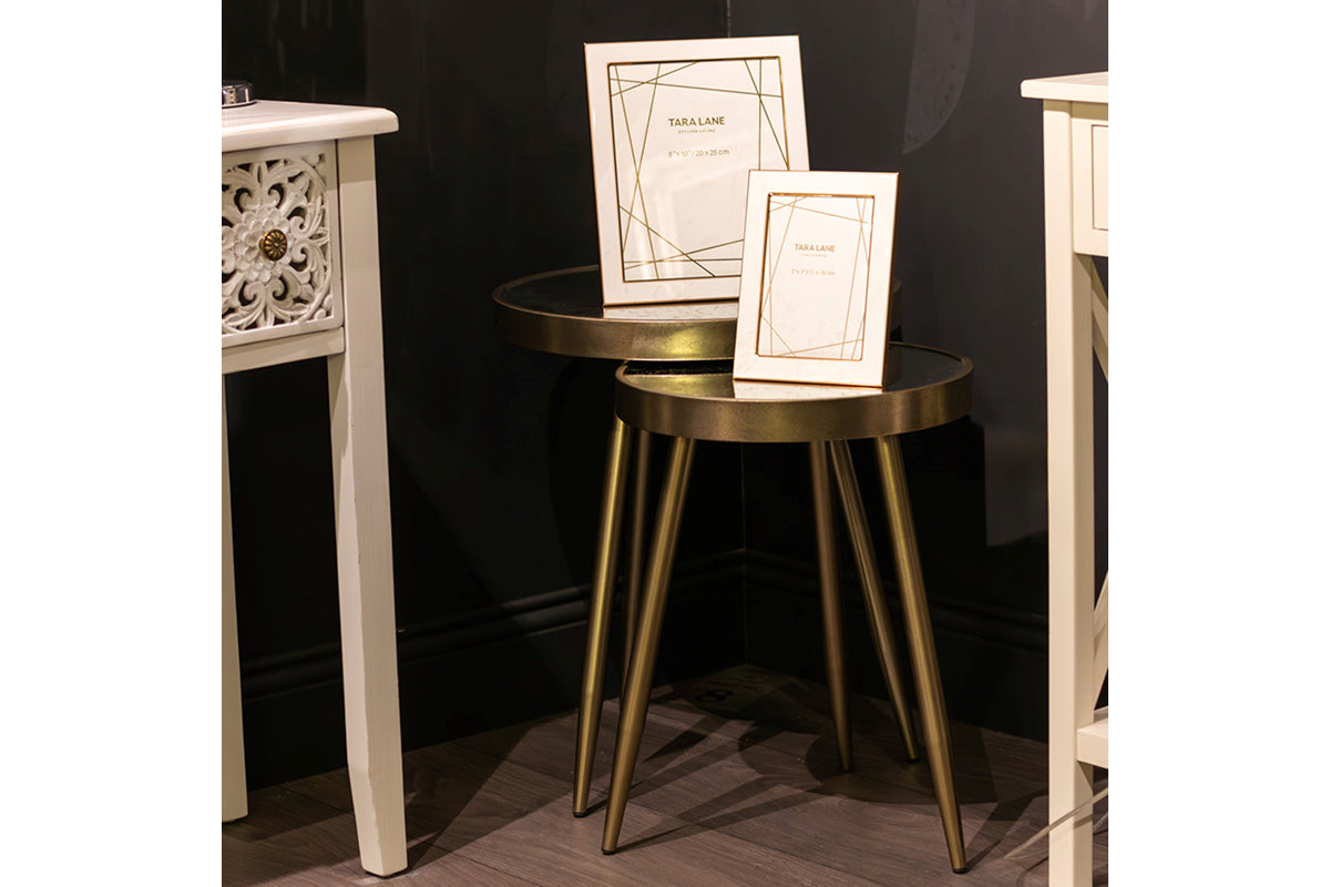 Lyra Tray Table | Champagne | Set of 2-2