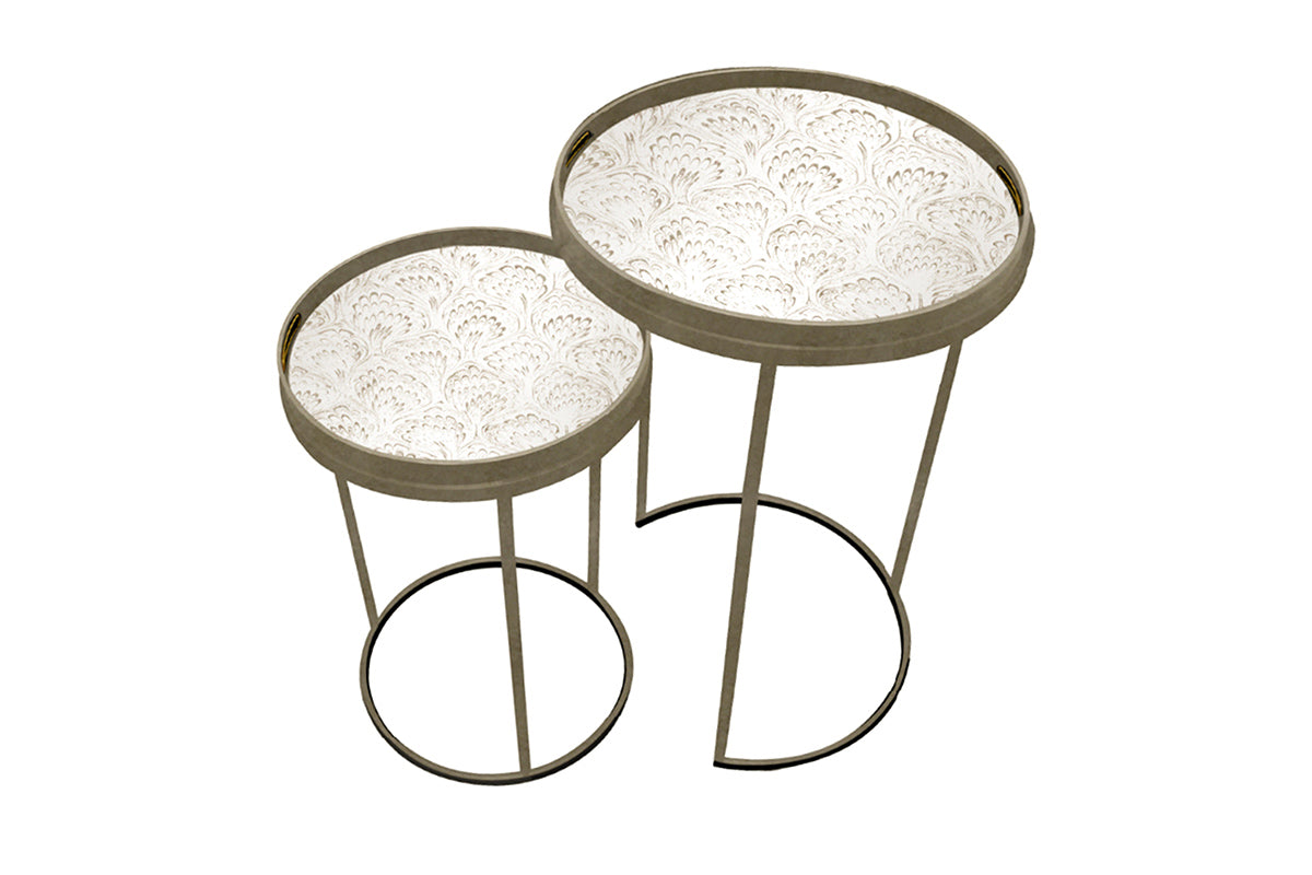 Lyra Tray Table | Champagne | Set of 2