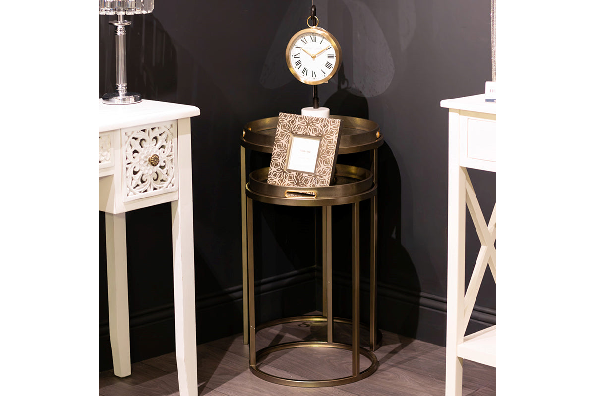 Lyra Tray Table | Champagne | Set of 2-2