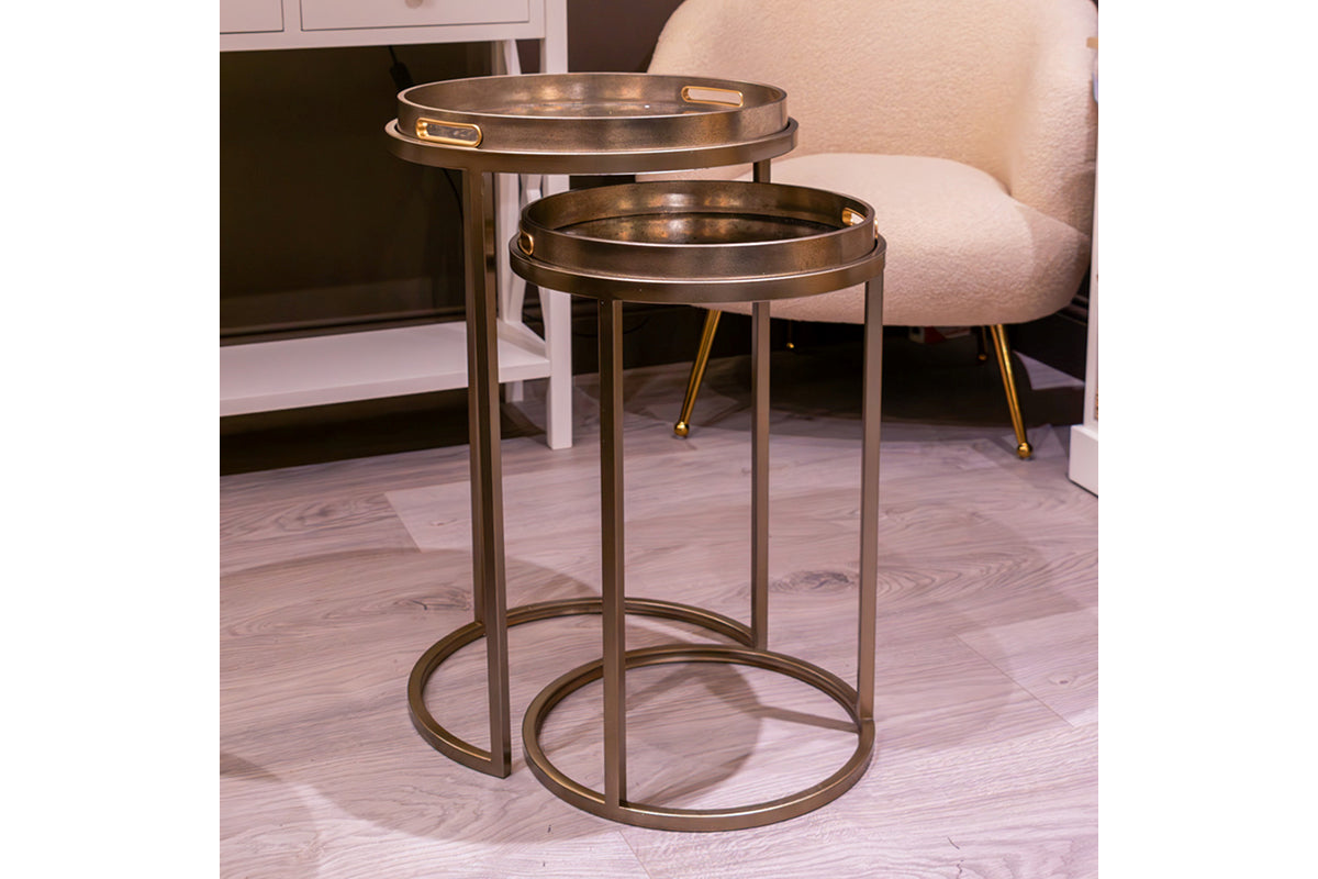 Lyra Tray Table | Champagne | Set of 2-4