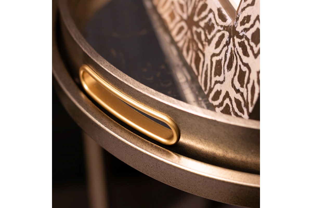 Lyra Tray Table | Champagne | Set of 2-10
