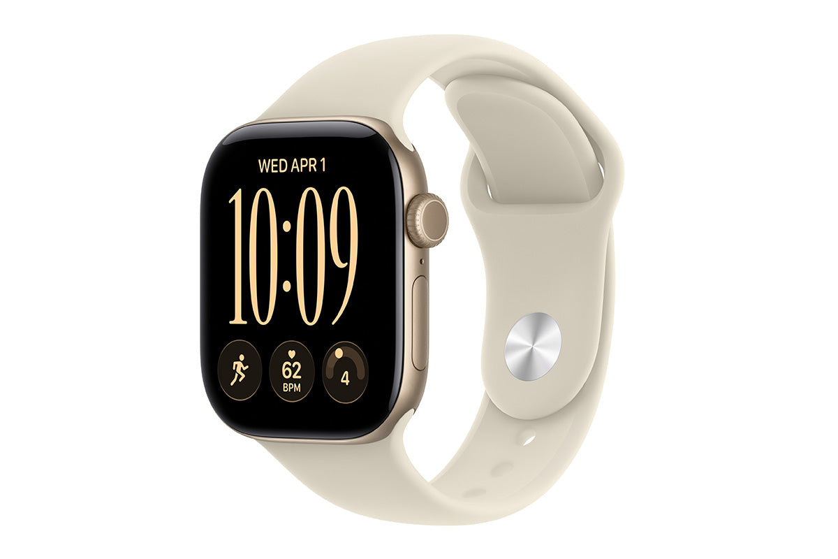 Apple Watch Series 12 | GPS + Cellular | 46mm | Light Gold Aluminium | Sand Sport Band | S/M