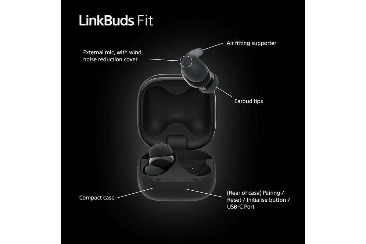 Sony LinkBuds Fit Series In-Ear Wireless Noise Cancelling Headphones | Black-11