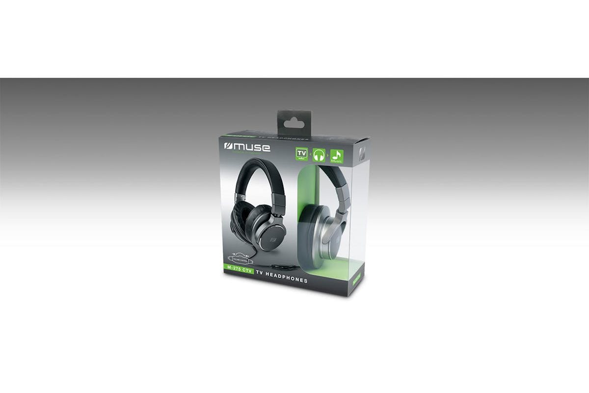Muse Portable Or Wired Tv Headphones | Over Ear | With 6m Cable | In Black-7