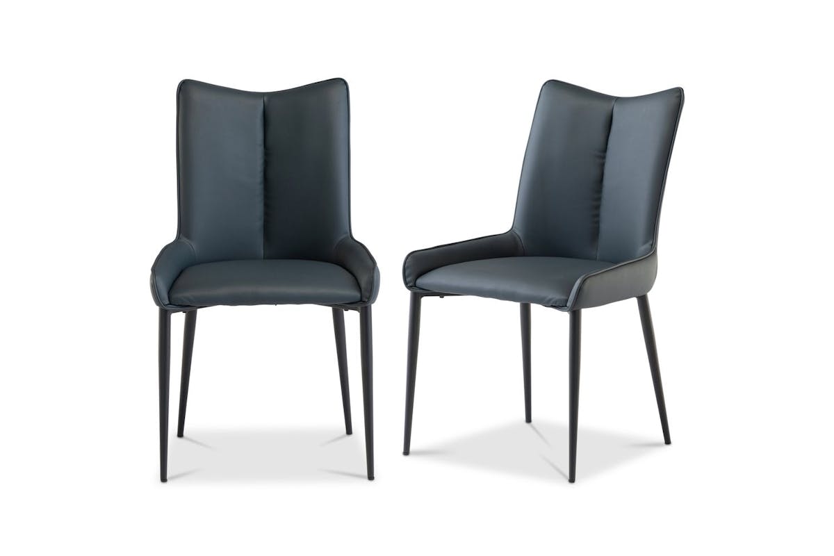 Maisy Dining Chairs | Leather | Blue | Set of 2-3