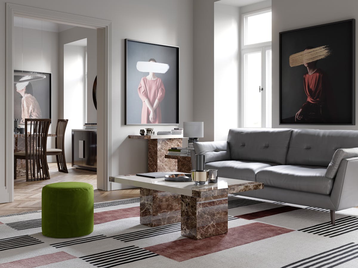 Mainz Lamp Table | Cream & Brown-2