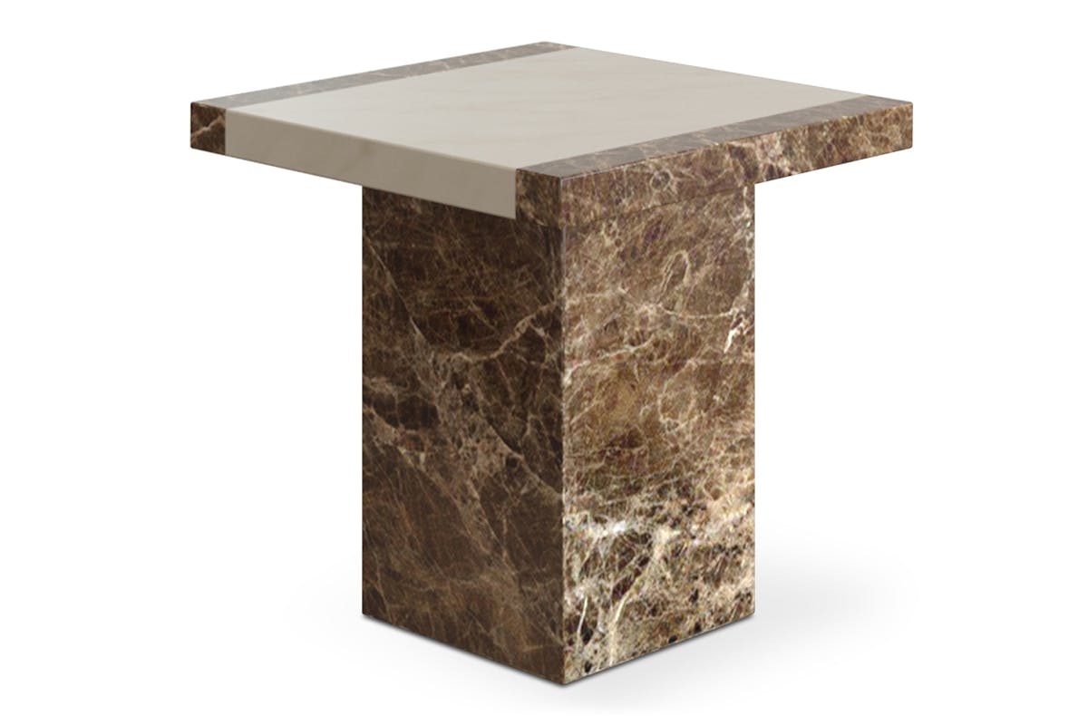 Mainz Lamp Table | Cream & Brown