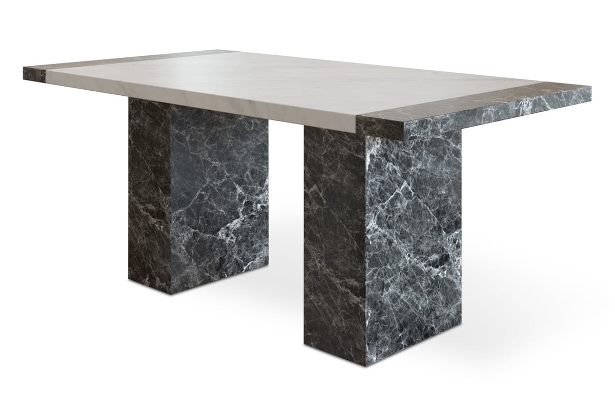Mainz Rectangular Dining Table | Grey & White