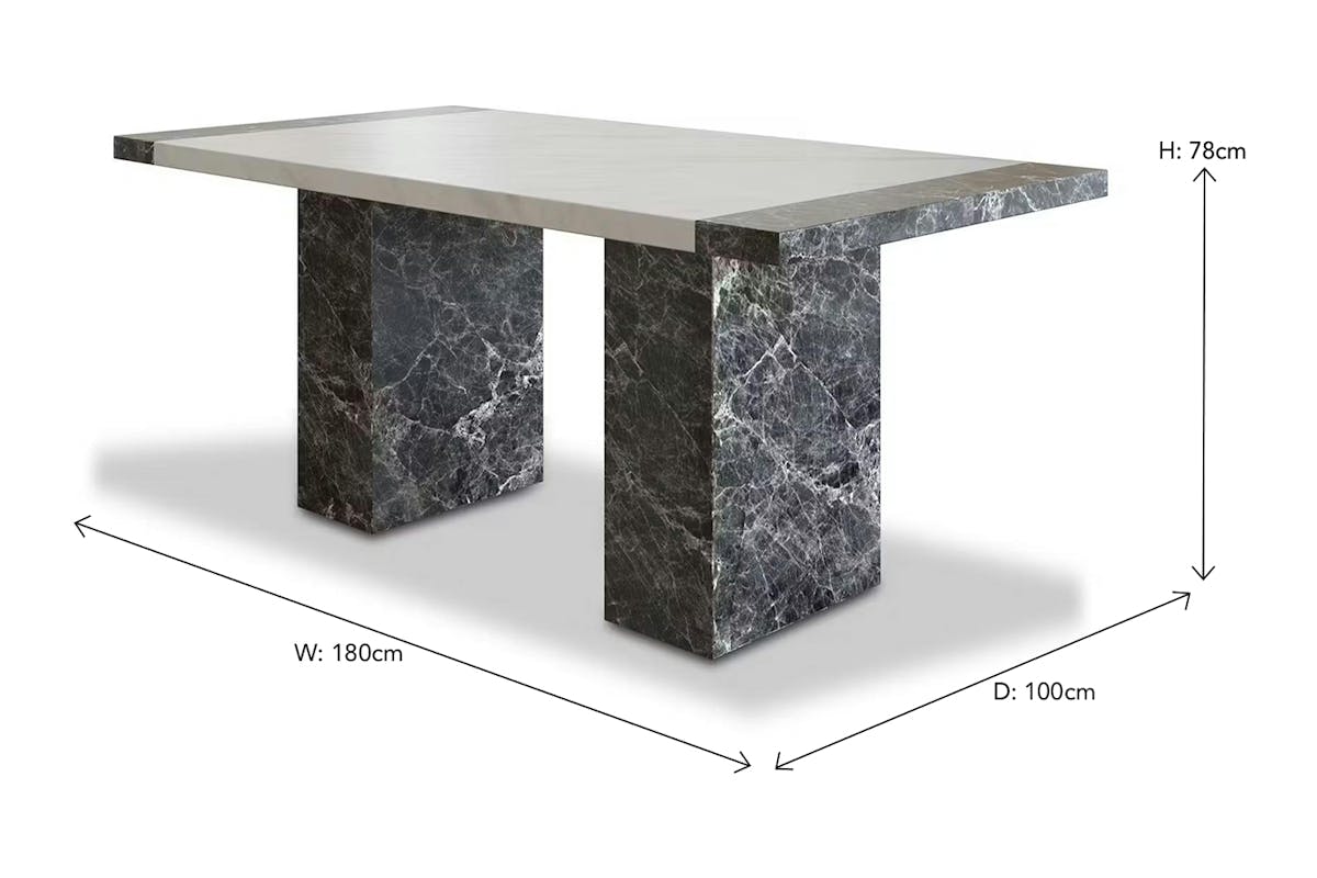 Mainz Rectangular Dining Table | Grey & White-3
