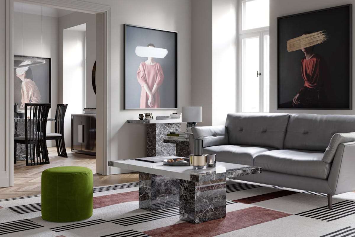 Mainz Coffee Table | Grey & White-2