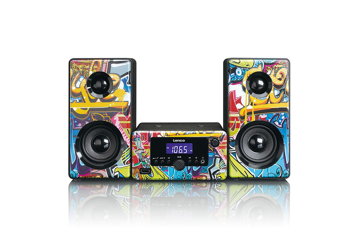 Lenco | Tags Graffiti Micro System With Alarm-2