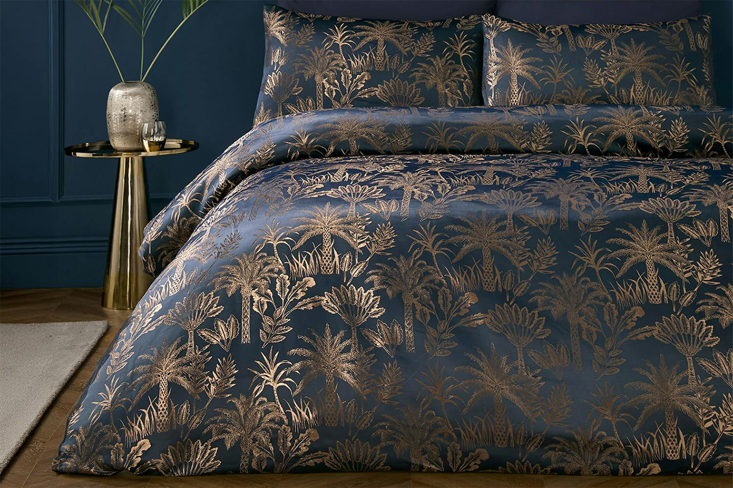 Soiree | Jacquard Duvet Cover Set | Midnight Blue | Super King