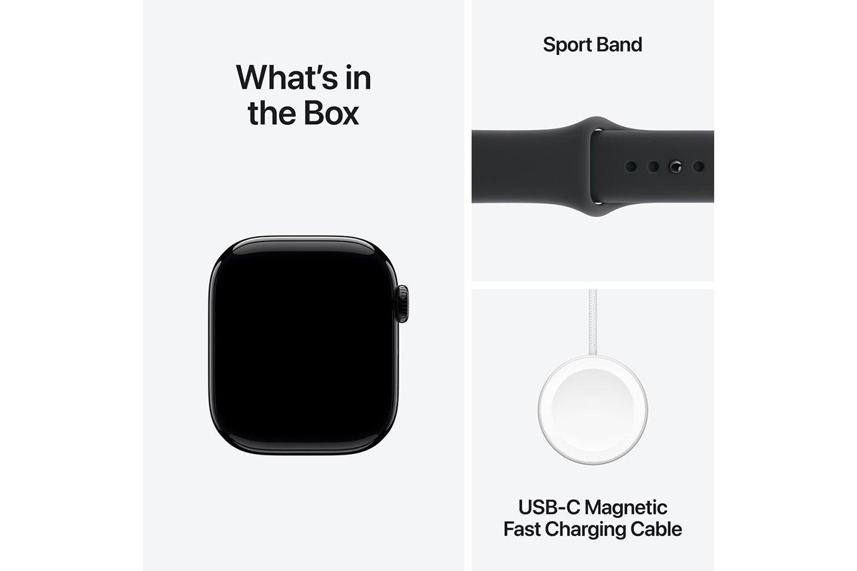 Apple Watch Series 11 | GPS | 46mm | Jet Black Aluminium | Black Sport Band | S/M-9