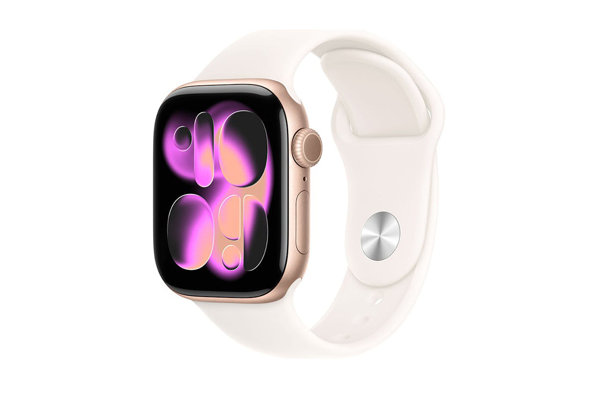 Apple Watch Series 11 | GPS + Cellular | 42mm | Rose Gold Aluminium | Light Blush Sport Band | M/L