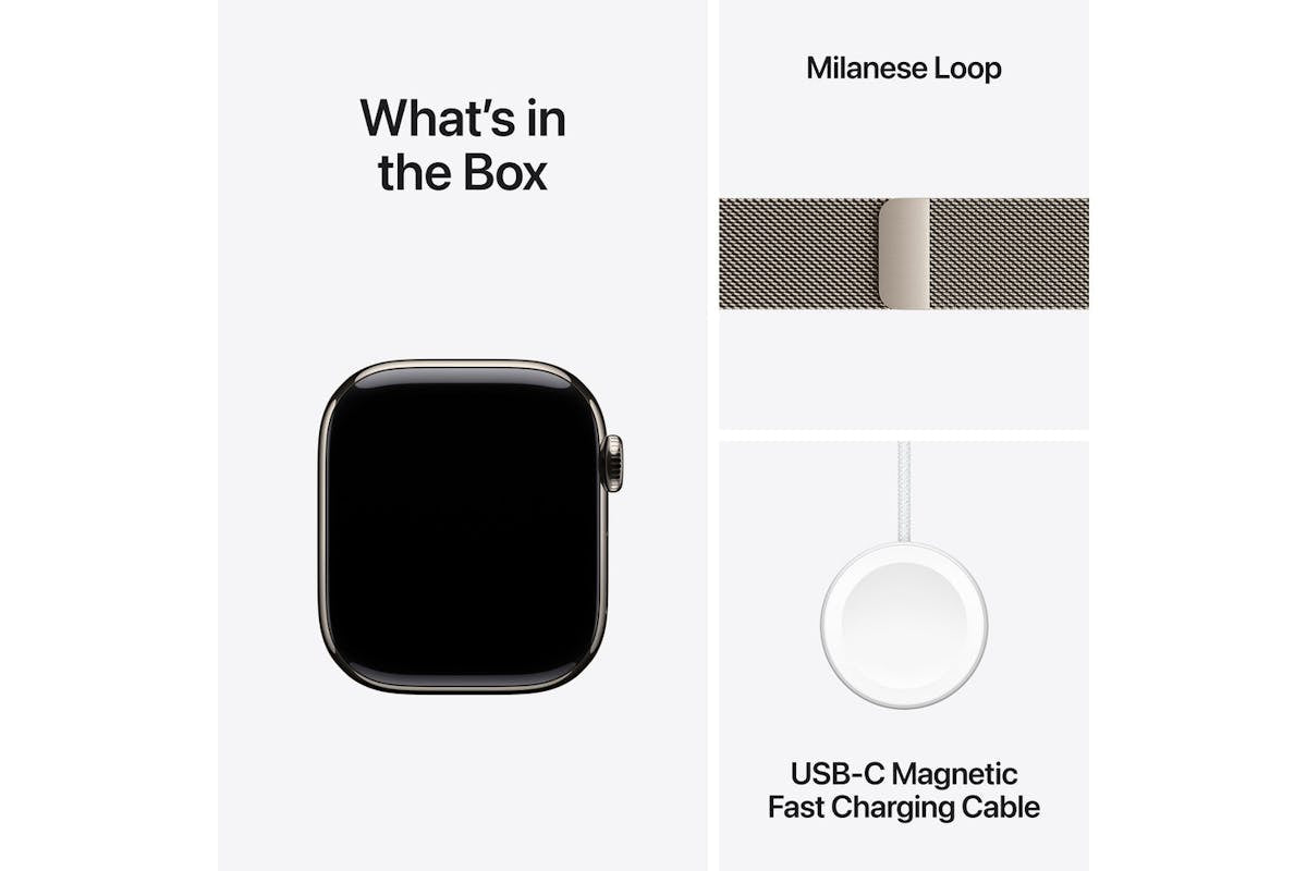 Apple Watch Series 11 | GPS + Cellular | 42mm | Natural Titanium | Natural Milanese Loop-9