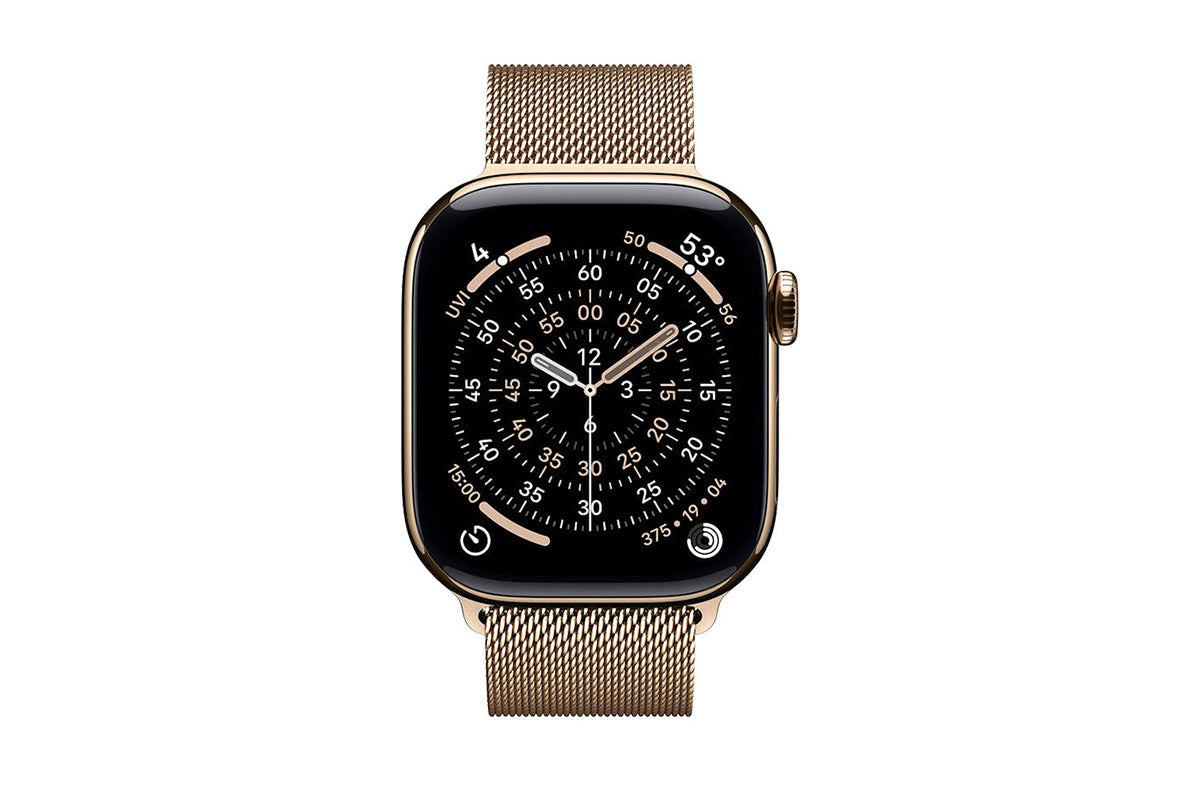 Apple Watch Series 11 | GPS + Cellular | 42mm | Gold Titanium | Gold Milanese Loop-2