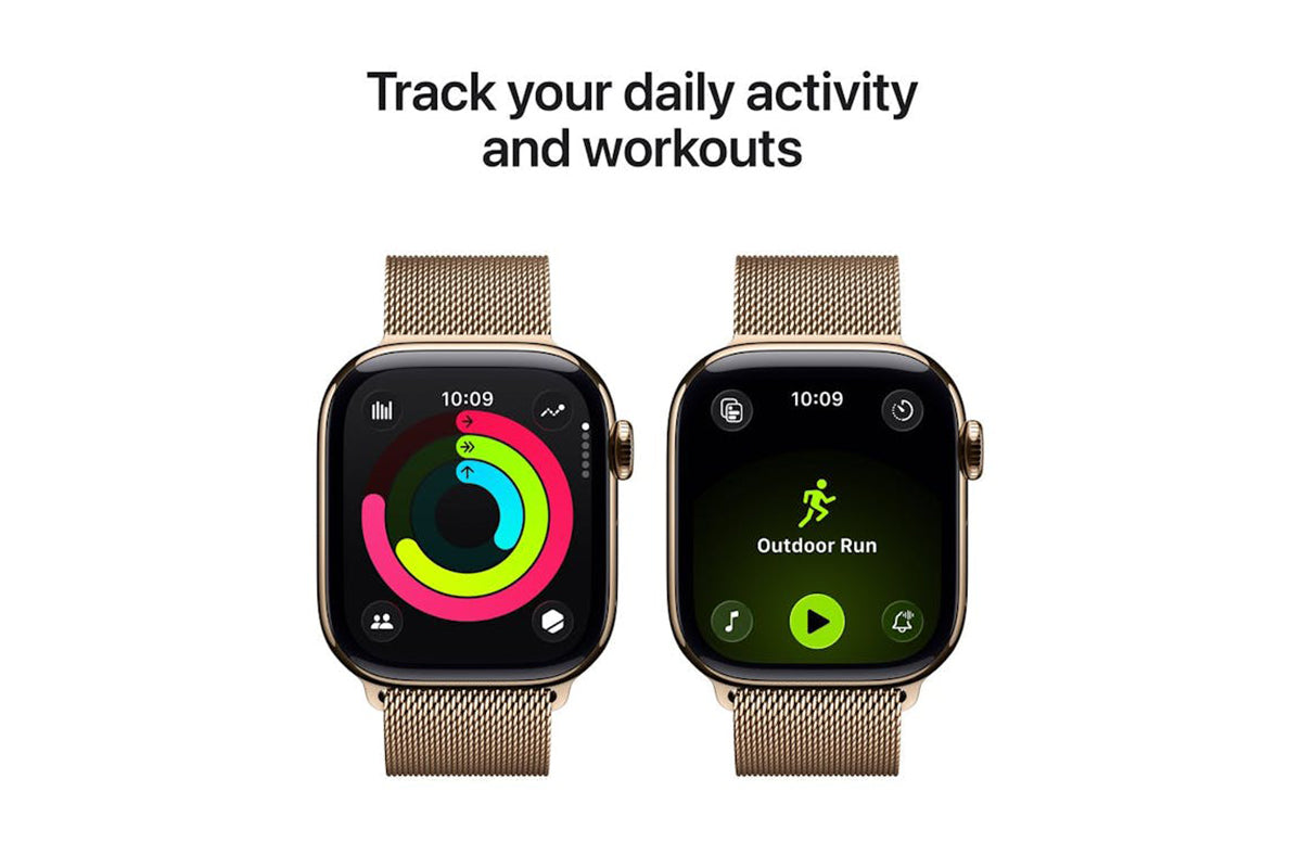 Apple Watch Series 11 | GPS + Cellular | 42mm | Gold Titanium | Gold Milanese Loop-4