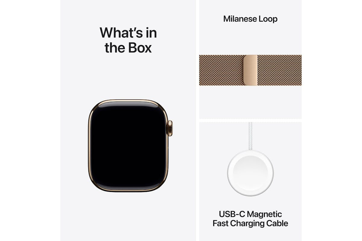 Apple Watch Series 11 | GPS + Cellular | 42mm | Gold Titanium | Gold Milanese Loop-9