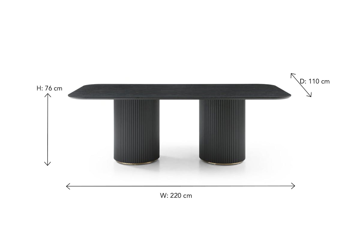 Lantine Rectangular Dining Table | Black-9