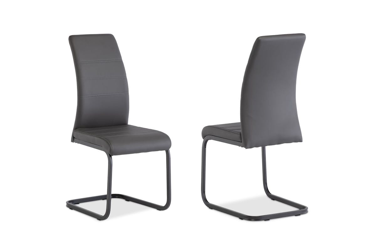 Michigan Dining Chairs | Leather | Grey | Set of 2-3
