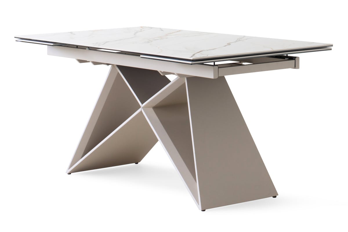 Milano Extending Dining Table | White/Beige-8