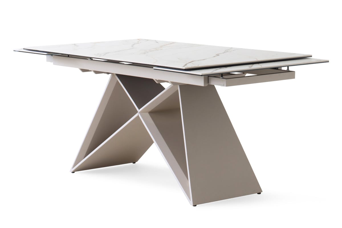 Milano Extending Dining Table | White/Beige-9